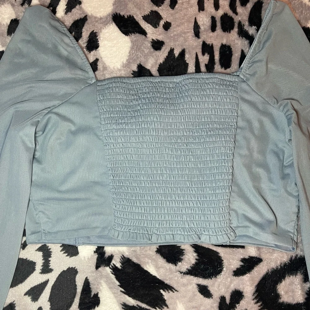 American Eagle Outfitters Blue Long Sleeve Top